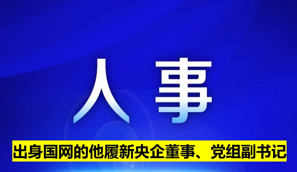 出身國(guó)網(wǎng)的他履新央企董事、黨組副書記